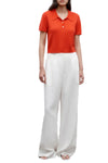 Thermal Polo in Fine Cashmere Tomato