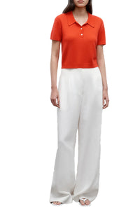 Thermal Polo in Fine Cashmere Tomato