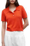 Thermal Polo in Fine Cashmere Tomato