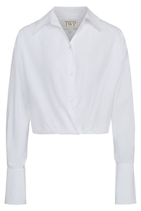 Taken Top in Super Compact Cotton White