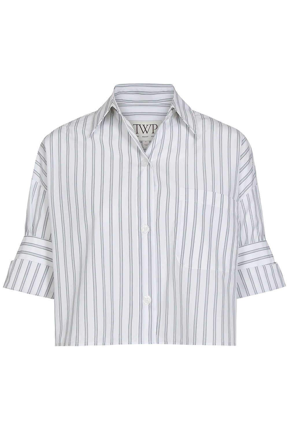 Next Ex Shirt in Mixed Hairline Stripe White Green
