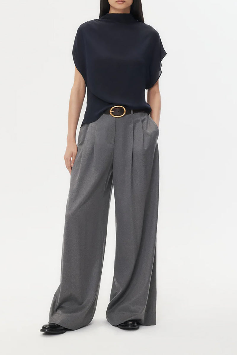 Wish You Would Top in Silk Georgette Midnight