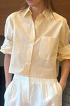 Next Ex Cotton Shirt in Ivory Yellow