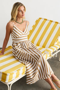 Vivien Dress in Optic White Dark Khaki