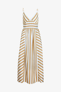 Vivien Dress in Optic White Dark Khaki