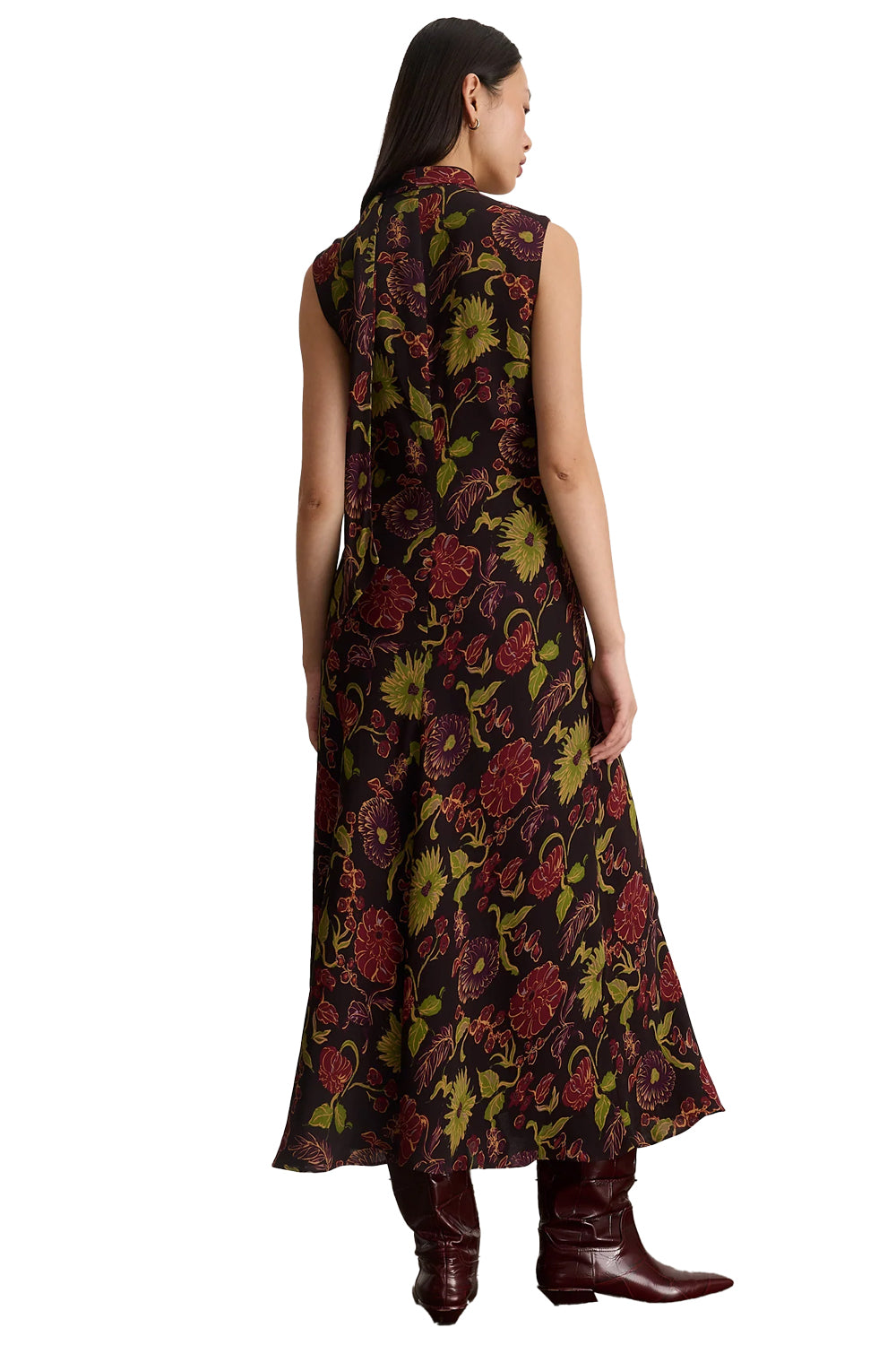 Amelia Dress in Dark Fig Floral