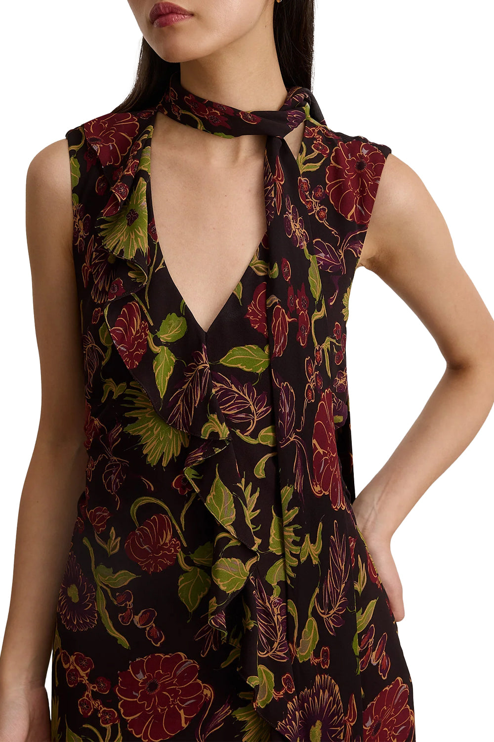 Amelia Dress in Dark Fig Floral