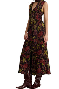 Amelia Dress in Dark Fig Floral