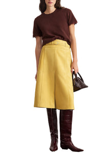 Dailey Cashmere Top with Lace in Deep Redwood