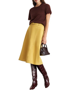 Dailey Cashmere Top with Lace in Deep Redwood