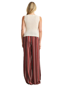 Jodi Pant in Deep Redwood Stripe