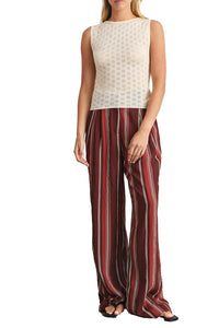 Jodi Pant in Deep Redwood Stripe