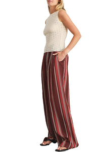 Jodi Pant in Deep Redwood Stripe