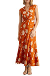 Julia Dress in Tomato Cream Mocha Multi
