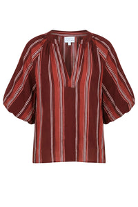 Marine Top in Deep Redwood Stripe