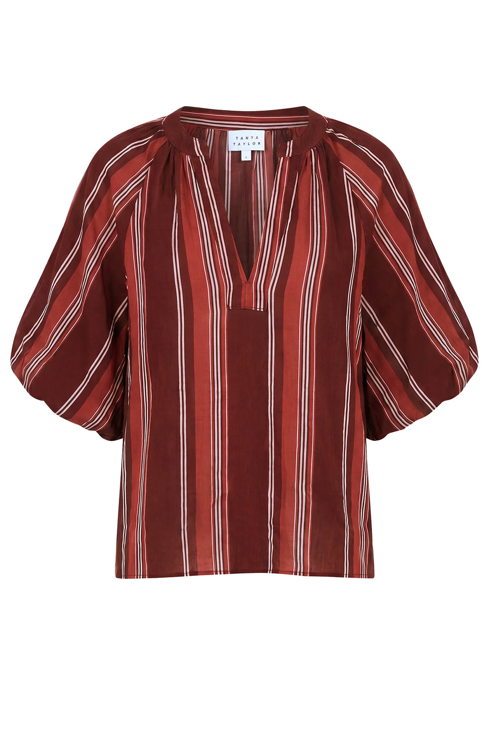 Marine Top in Deep Redwood Stripe