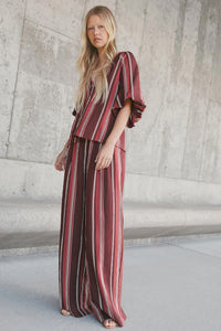 Marine Top in Deep Redwood Stripe