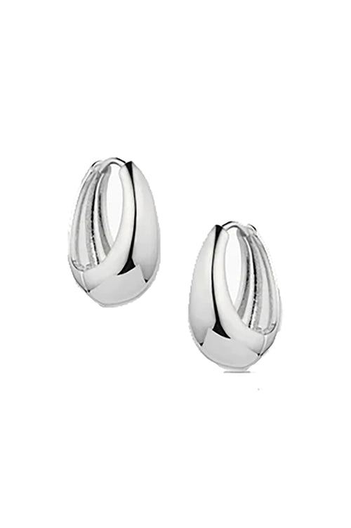 Oriana Hoop Earrings in Rhodium Plated Silver