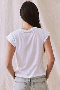 Peak Shoulder Tee in True White