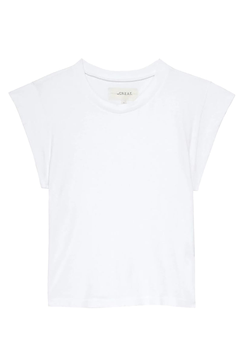 Peak Shoulder Tee in True White