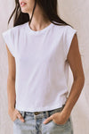 Peak Shoulder Tee in True White