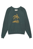 College Sweatshirt with Island Palm Graphic
