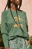 College Sweatshirt with Island Palm Graphic