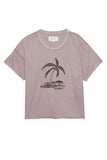 Crop Tee with Island Palm Graphic