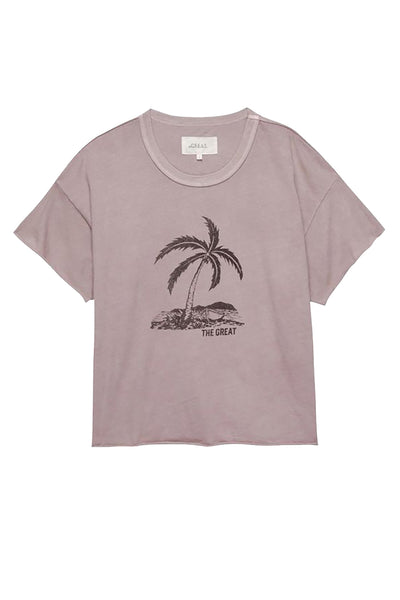 Crop Tee with Island Palm Graphic