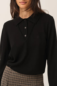 Bergen V Polo in Black