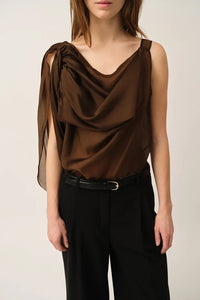 Gilian Drape Top in Espresso