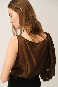 Gilian Drape Top in Espresso