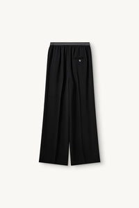 Crepe Logo Pants in Black