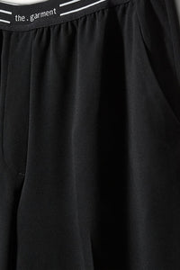 Crepe Logo Pants in Black