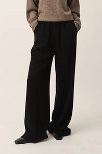 Crepe Logo Pants in Black