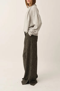 Volmer Scarf Sweater in Heather Grey Melange