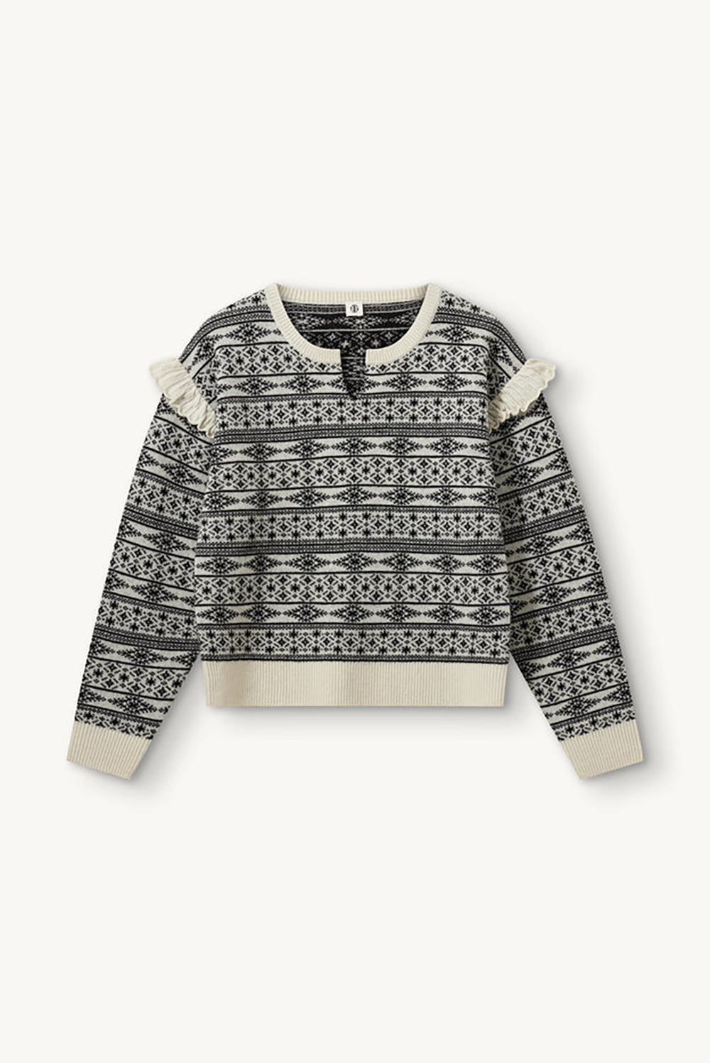 Faroe Island Knit in Cream Black