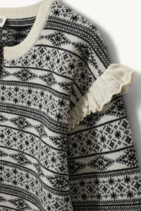 Faroe Island Knit in Cream Black
