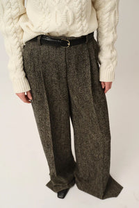York Pants in Black Brown Herringbone