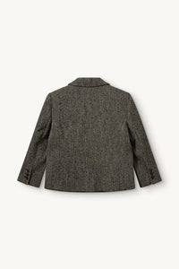 York Fitted Jacket in Black Brown Herringbone