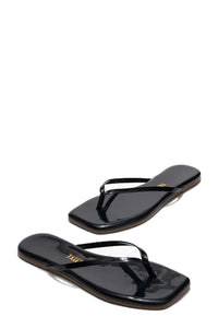 Square Toe Lily Sandals in Licorice