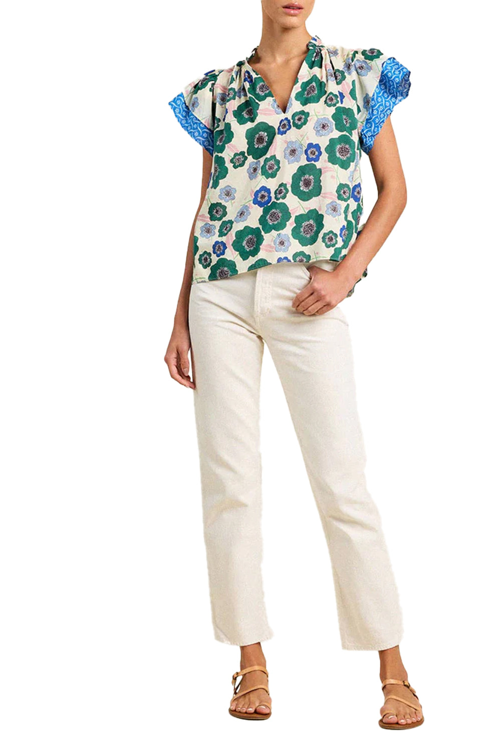 Clover Blouse in Greenhouse Bloom Border