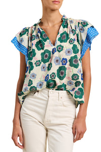 Clover Blouse in Greenhouse Bloom Border