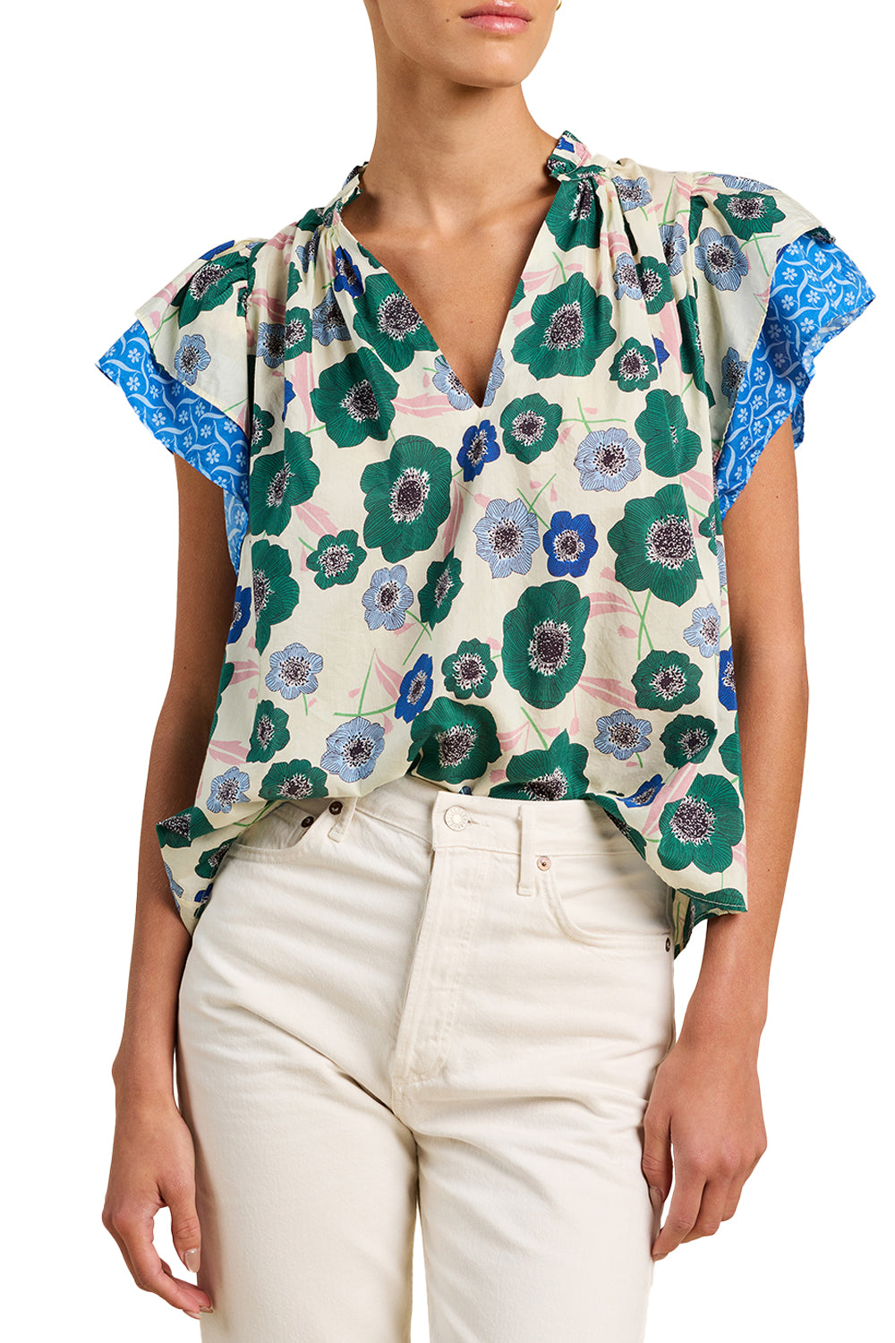 Clover Blouse in Greenhouse Bloom Border
