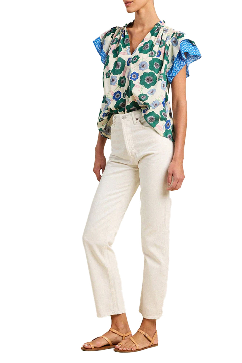 Clover Blouse in Greenhouse Bloom Border