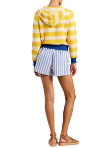 Rafa Zip-Up Hoodie in Yellow Stripe