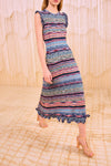 Ajak Sleeveless Knit Midi Dress in Azurite