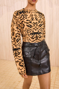 Cade Jacquard Knit Long Sleeve Pullover in Bengal