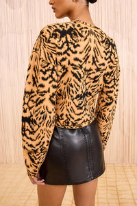 Cade Jacquard Knit Long Sleeve Pullover in Bengal