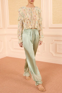Delfina Silk Blouse in Moon Petal